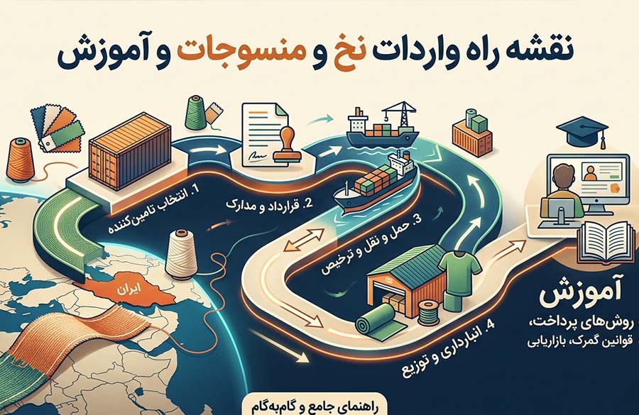 نقشه راه واردات نخ و منسوجات